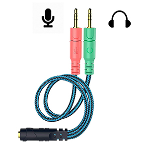 Cable Plug 3.5mm Adaptador Micrófono Auricular Ps4 Pc