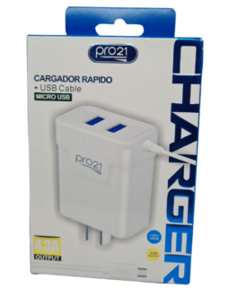 CARGADOR MICRO USB 4.3A PRO21