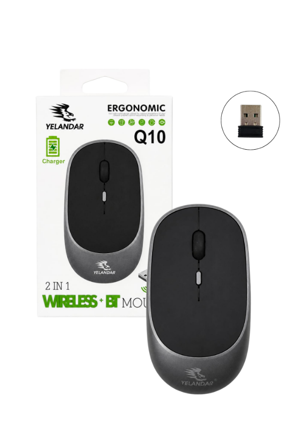 MOUSE INALAMBRICO ERGONOMIC Q10
