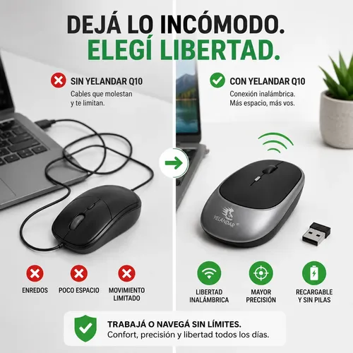 MOUSE INALAMBRICO ERGONOMIC Q10 - Image 2