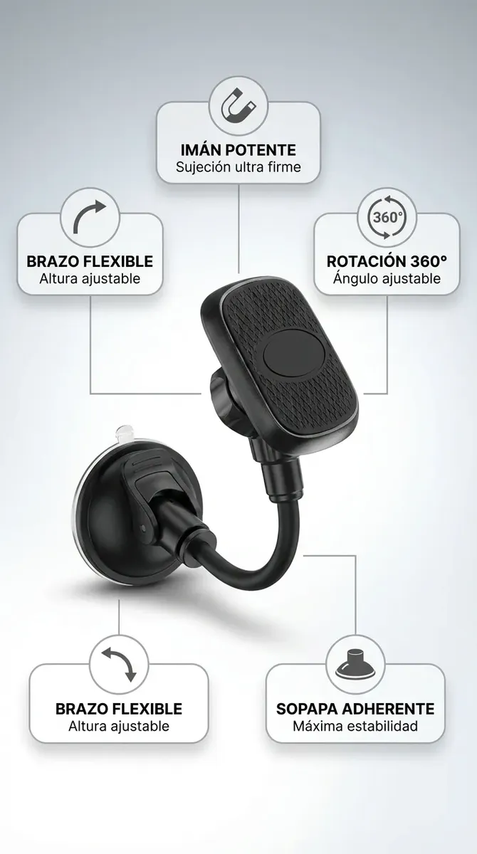 SOPORTE AUTO HOLDER MAGNETICO CON SOPAPA 360° - Imagen 2
