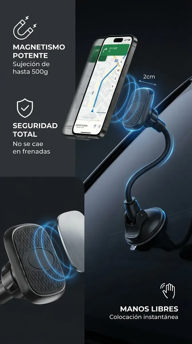 SOPORTE AUTO HOLDER MAGNETICO CON SOPAPA 360° - Imagen 4