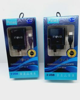 CARGADOR TIPO C 5.1A + 3 USB CARGA RAPIDA