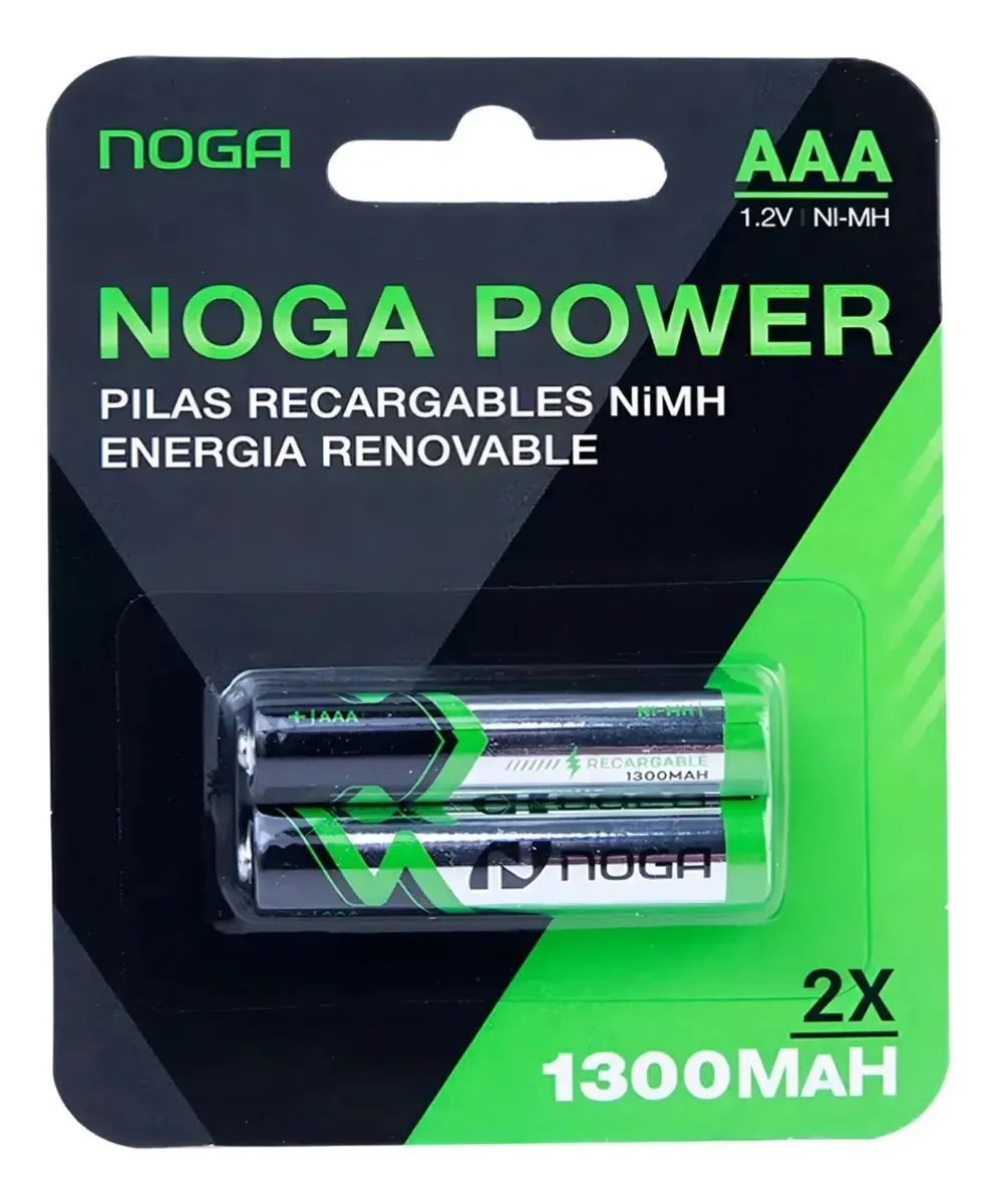 PILAS RECARGABLES AAA 1300MAH. X2 UNIDADES